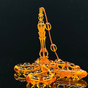 Hand-carved, special material amber Fire Model. Mevlevi Model. Whirling Dervish Sikke Destar &#39;imame&#39; Special light and natural light shots