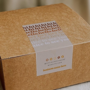 Retro Fall Box Label Canva Template, Editable Packaging Labels, Order Packaging Stickers, Shipping Label, Neutral Branded Packaging Box Seal