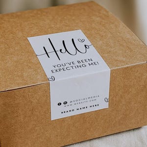 Box Label Template, Editable Packaging Labels, Order Packaging Stickers, Shipping Label, Custom Branded Packaging, Box Seal Label - Adele