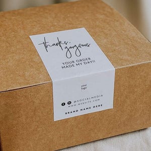 Box Label Template, Editable Packaging Labels, Order Packaging Stickers, Shipping Label, Custom Branded Packaging, Box Seal Label - Dusk
