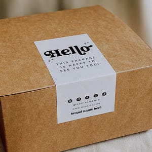 Retro Box Label Canva Template, Editable Packaging Label, Order Packaging Stickers, Shipping Label, Custom Packaging, Box Seal Label - Dani