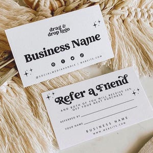 Refer A Friend Business Card Template, Printable Referral Discount Card, Canva Template, Client Referral Card, Editable Rewards Card - Dani