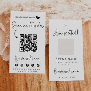 Candle Scent Sampler Card Canva Template, Wax Melt Tester Card, Small Business Candle Card Package Insert, Fragrance Tester, 2x3.5 - Rylee