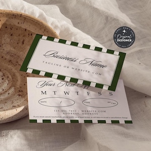 Old Money Appointment Reminder Card Canva Template, Vintage Luxe Editable Business Booking Reminder, Upcoming Next Appointment - Lorna