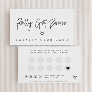 Minimalist Loyalty Card Canva Template, Simple Customer Reward Business Card, DIY Editable Rewards Card, Printable Coupon Discount - Dusk