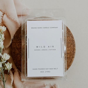 Minimal Wax Melt Label Template, Editable Modern Wax Tart Label, Clamshell Label Template, Wax Label Template Canva, Instant Download, Hope