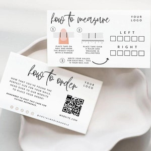 False Nails Sizing Kit Template, Editable Artificial Nails Sizing Chart, Printable Press On Nail Sizing Guide Business Card 3.5x2 - Honey