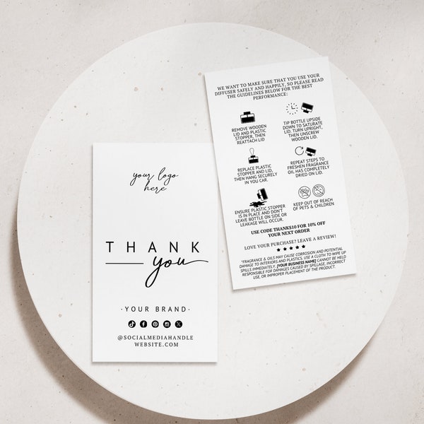 Car Diffuser Instruction Card Etsy