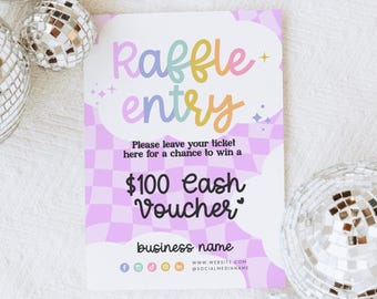 Editable Raffle Sign Template, Minimalist Enter to Win 8x10