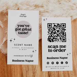 Retro Candle Scent Sampler Card Template, Wax Melt Tester Card, Canva Template, Small Business Package Insert, Fragrance Tester, 2x3.5 -Dani
