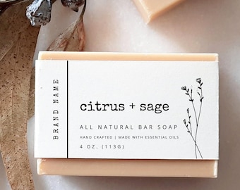 Printable Soap Label Canva Template, Bar Soap Wrap, Custom Soap Label Template, Body Product Label Template DIY Soap Band Label - Landry
