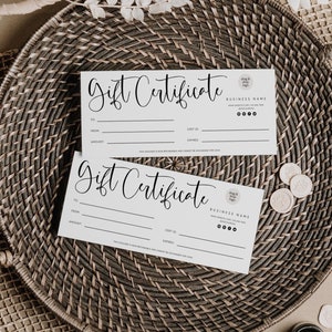 Plantilla de certificado de regalo, vale de regalo imprimible, certificado de regalo editable, salón de vales de regalo de spa con tarjeta de regalo, certificado moderno - Adele