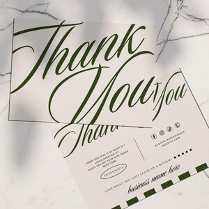 EDITABLE Luxury Business Thank You Card Canva Template, Old Money Customer Package Insert Card, Elegant Postcard Thank You Mailer - Lorna