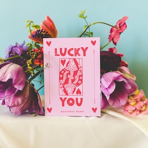 Valentine Business Thank You Card Canva Template, Editable Playing Card Queen Customer Thank You Business Packaging, DIY Thank You
