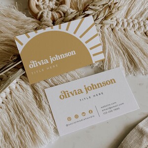 Retro Visitenkarte Vorlage, druckbares Visitenkarte Design, DIY Visitenkarte, Business Branding, bearbeitbare digitale Canva Vorlage - Dani