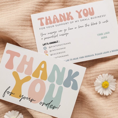 Y2k Theme Small Business Thank You Card Canva Template Y2K - Etsy Ireland