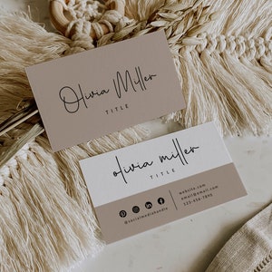 Boho Business Card Template, INSTANT DOWNLOAD Printable Business Card Template, DIY Calling Card, Minimal Business Card, Canva - Blair