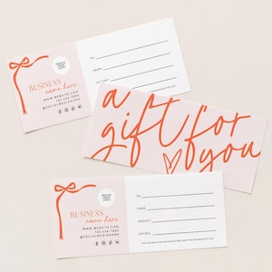 Boho Gift Certificate Template Canva, Printable Gift Voucher, Editable Neutral Modern Gift Card Printable - Inez
