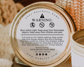 Candle Warning Labels Round Candle Safety Labels Stickers - Temu