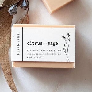 Printable Soap Label Canva Template, Bar Soap Wrap, Custom Soap Label Template, Body Product Label Template DIY Soap Band Label - Landry