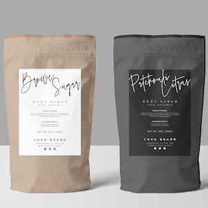 Pouch Label Template Editable Body Product Label Template Editable Tea Pouch Labels Beauty Packaging Label DIY Coffee Label Stickers "Skye"