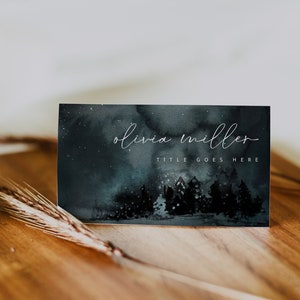 Wald Visitenkarten Vorlage, INSTANT DOWNLOAD Druckbare Visitenkarte, Bearbeitbare Visitenkarte, DIY Visitenkarte, Kiefernwald, Canva