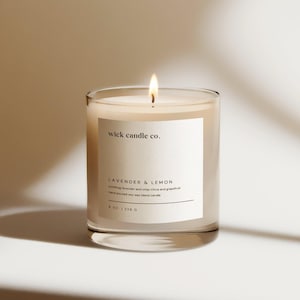 Modern Candle Label Canva Template, Editable Simple Label Design, Customizable Candle Jar Label Template, Minimal DIY Candle Sticker - Livi