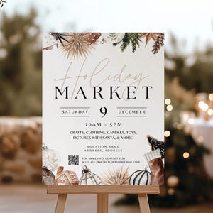 Christmas Pop-Up Event Poster Canva Template, Holiday Market Sign, Christmas Boutique Poster, Holiday Event Sign Template (Digital Download)