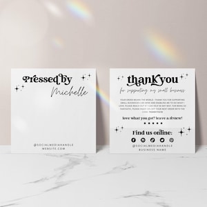 False Nails Backing Card Canva Template, Editable Artificial Nails Package Insert, Printable Press On Nail Display Card Thank You - Dani