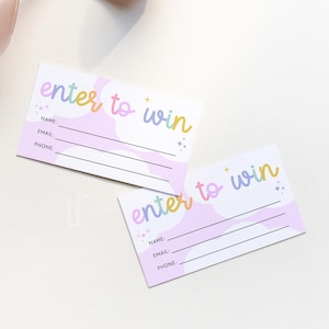 Raffle Ticket Printable Instant Download, Rainbow Enter To Win Business Card, Pop-Up Prize Draw Ticket, Raffle Giveaway Entry Card - Lulu