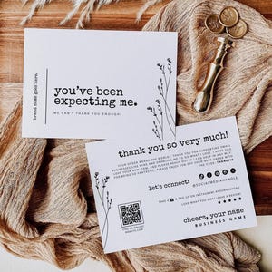 Rustic Business Thank You Card Canva Template, Editable Customer Order Packaging Insert QR Code - Landry