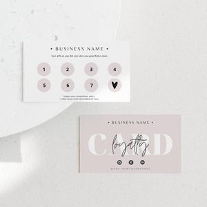 Loyalty Card Template, Modern Customer Loyalty Cards, Editable Rewards Card Design, Printable Salon Loyalty Cards, Lash Loyalty Card &quot;Emory&quot;