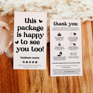 Car Diffuser Care Card Canva Template, Editable Oil Freshener Instruction Package Insert 2x3.5 - Jace