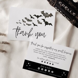 Halloween Business Thank You Card Template, Editable Business Thank You Template, Customer Package Insert, Spooky Elegant Thank You Canva