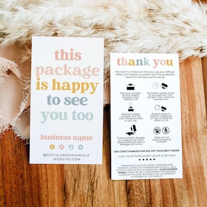 Retro Car Diffuser Care Card Canva Template, Editable Business Thank You, Package Insert Business Card - Dani