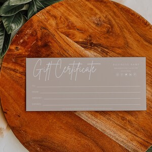 Gift Certificate Template, Printable Gift Voucher Certificate, Editable Beauty Gift Card, Spa Salon Gift Certificate Printable - "Mae" GC15