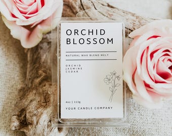 Simple Wax Melt Label Canva Template, Minimal Wax Tart Clamshell Design