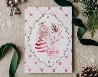 Cottagecore Coquette Christmas Thank You Canva Template, Editable Whimsical Cozy Customer Order Insert Card
