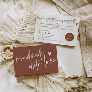 Boho Business Thank You Card Canva, Thank You For Your Order Template, Cute Thank You Package Insert Small Business Card Template - Skye