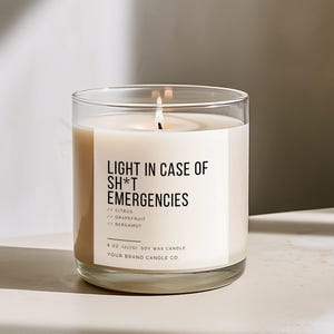 Funny Candle Label Template Canva, Sassy Minimal Candle Label, Printable Candle Sticker, Candle Jar Label, DIY Humorous Candle Label Design