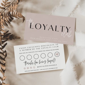 Elegant Loyalty Card Template, Customer Reward Business Card, DIY Editable Rewards Card, Printable Loyalty Club Card, Canva Template - Honey