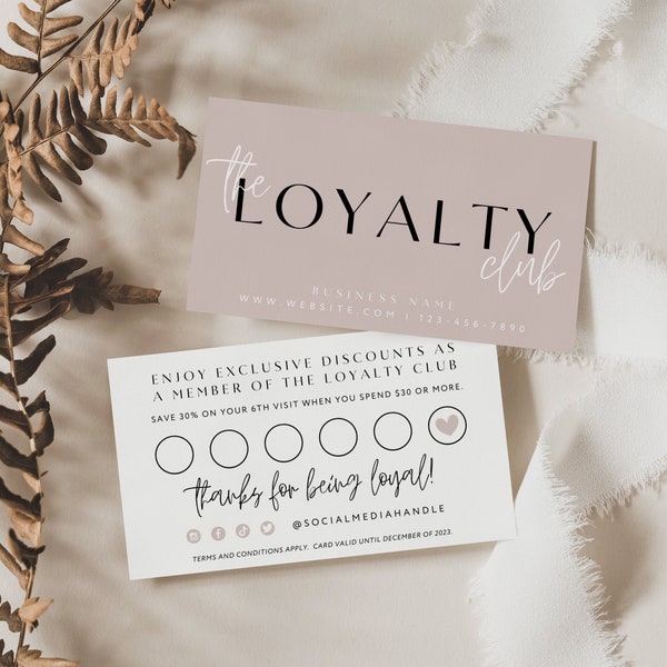 Elegant Loyalty Card Template, Customer Reward Business Card, DIY Editable Rewards Card, Printable Loyalty Club Card, Canva Template - Honey