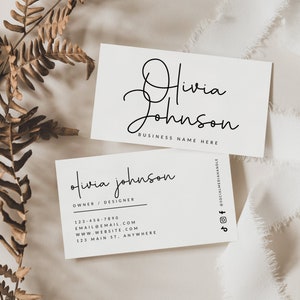 Minimale Visitenkarte Vorlage, sofortiger Download, druckbare Visitenkarte, bearbeitbares Business Branding, 3,5x2 "Karte, Canva Vorlage - Blair