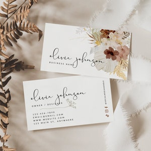 Boho Business Card Template, INSTANT DOWNLOAD, Printable Business Card, Editable Business Branding, DIY Calling Card Canva Template - Prarie