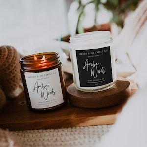 Candle Label Template / Editable Candle Labels / Minimalist Candle Label  Pre designed Modern Candle Label Template Instant Download - Allie