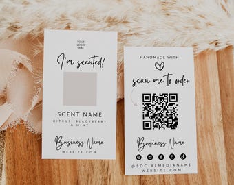 Candle Scent Sampler Card Canva Template, Wax Melt Tester Card, Small Business Candle Card Package Insert, Fragrance Tester, 2x3.5 - Allie