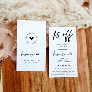 Elegant Coupon Card Template, Printable Business Coupon Canva Template, Discount Business Card, Business Marketing Promotional Card - Vera