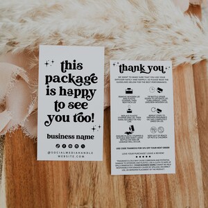 Retro Car Diffuser Care Card Canva Template, Editable Business Thank You, Printable Diffuser Instruction Card Package Insert 2x3.5 - Dani