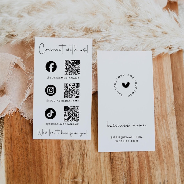 Business Card Social Media Template Etsy