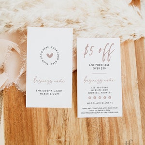 Elegant Coupon Card Template, Printable Business Coupon Canva Template, Discount Business Card, Business Marketing Promotional Card - Vera